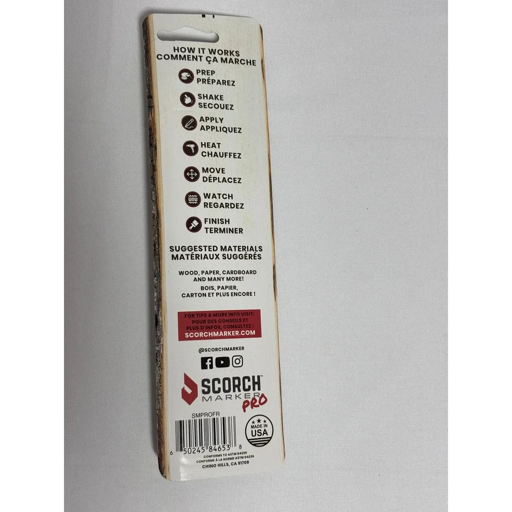 Scorch Marker Pro Wood Burning Marker Dual Tip Bullet Brush Pyrography Pen NEW